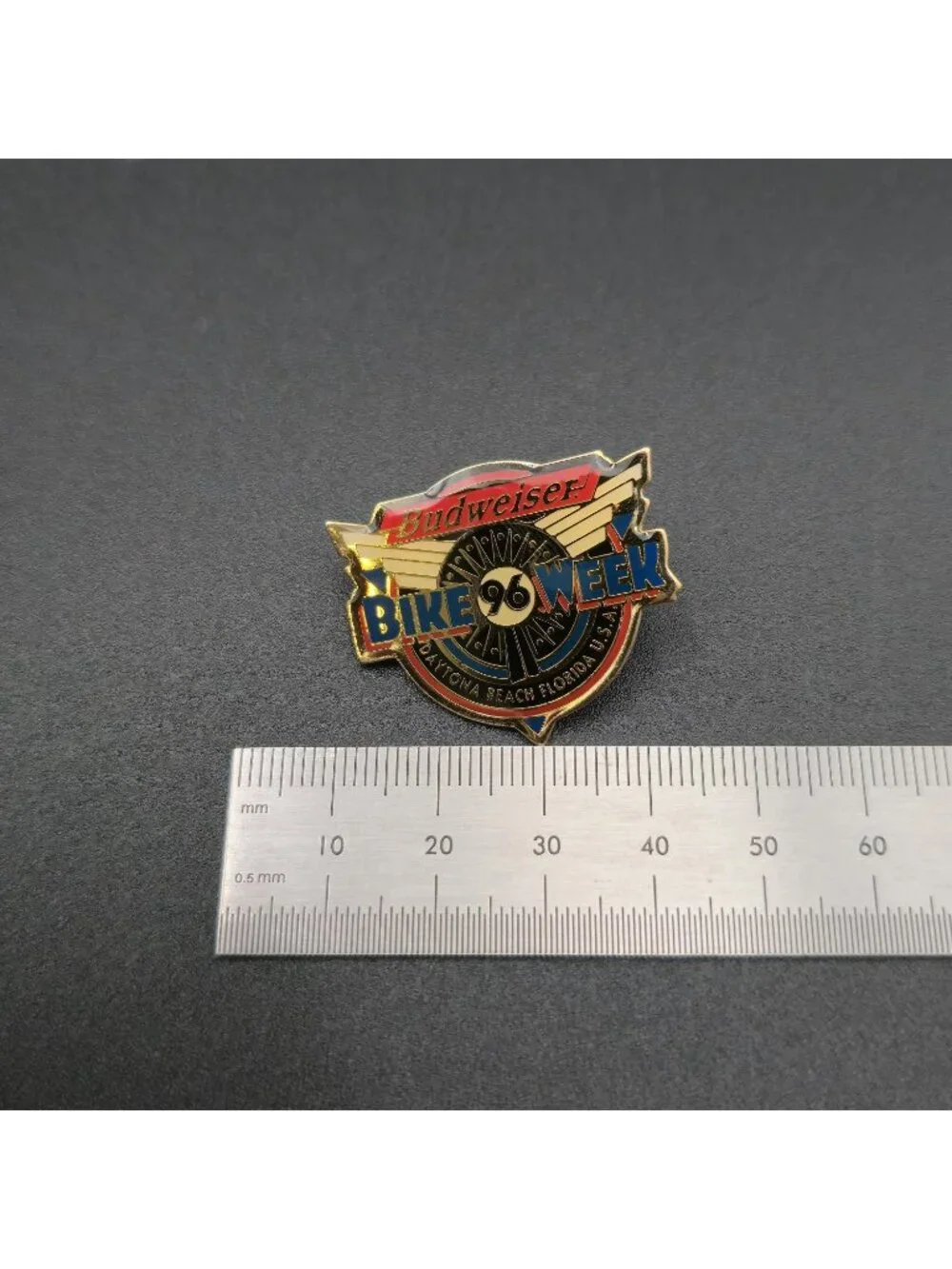Vintage 1996 Daytona Beach Bike Week Budweiser Enamel Lapel Pin A7998